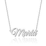 UMAGICBOX Collar de Plata Personalizado con Nombre María - Colgante de Acero Inoxidable Grabado a Medida para Mujeres - Regalo para Cumpleaños, Aniversarios, Graduaciones y Día de San Valentín