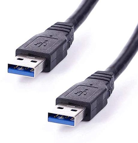 REY Cable USB 3.0 Macho-Macho Azul, Alta Velocidad Conectores Oro 24k Alargador, 1 Metro