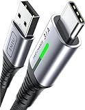 INIU Cable USB A USB C, [2m] QC 3,0 y 3,1A Cable USB C Carga Rapida, Aleación Trenzado de Nylon Cable USB Tipo C Cargador Compatible con iPhone 15 Pro Samsung S21 Huawei Xiaomi Pixel Android auto ECC.