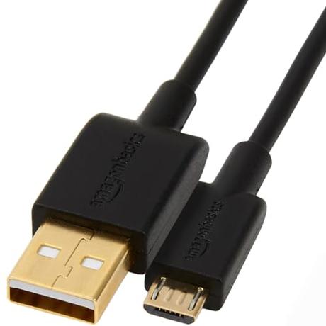 Amazon Basics - Cable de tipo USB-A 2.0 macho a micro USB (Paquete de 1), 1.83 m, para Ordenador, Negro