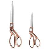 KUONIIY Tijeras de costura de alta resistencia 20 cm +26 cm - Tijeras profesionales de corte de cobre de acero inoxidable para tela cuero sastrería artistas estudiantes modistas.