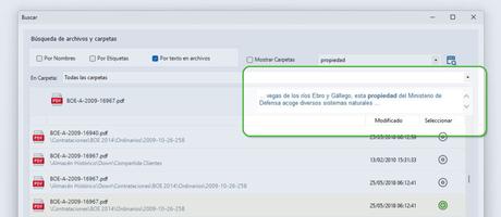 Búsqueda por texto de documentos mejorada en Dataprius