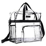 Bolso Transparente Mujer, 30x30x15cm Bolso Transparente con Bolsillos con Cremallera,Bolsos Transparentes Mujer Aprobada por el Estadio,Bolsos Transparentes para Biblioteca,Estadio,Aeropuerto,Playa