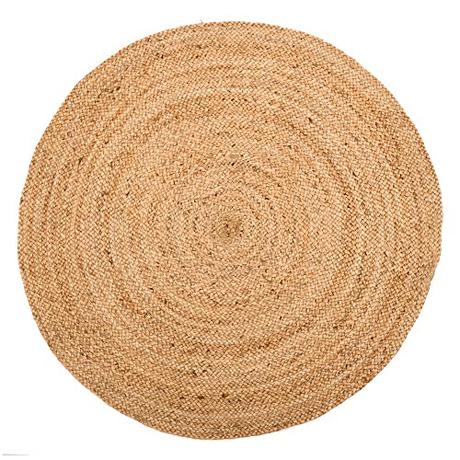 LOLAhome Alfombra rústica Redonda Beige de Fibra Natural de Ø 100 cm