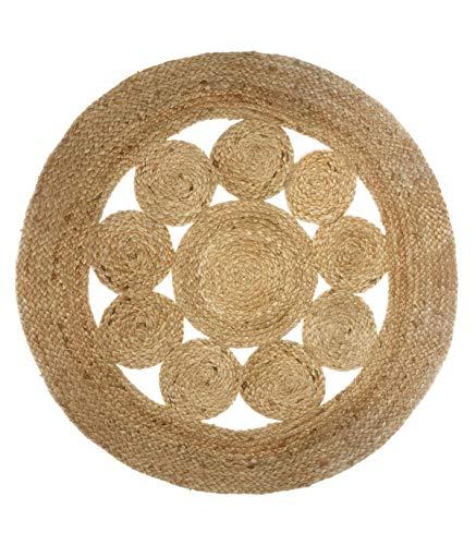 Atmosphera - Alfombra calada 'Esra' en yute D. 80 cm