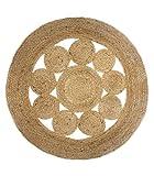 Atmosphera - Alfombra calada 'Esra' en yute D. 80 cm