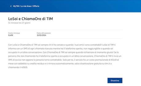 Cómo desactivar Te llamé TIM