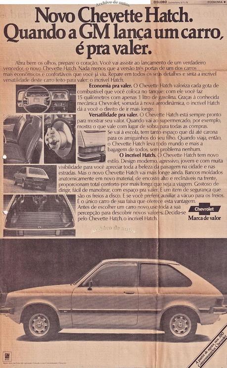 Chevrolet Chevette Hatch presentado en noviembre de 1979