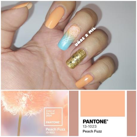 Diseño de uñas en naranja, el Color Pantone del 2024