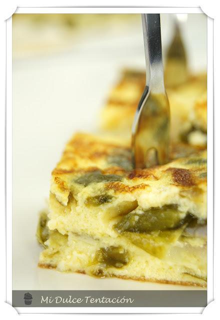 Tortilla de Bacalao y Pimiento Verde