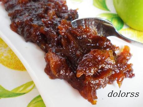 Chutney de manzanas, orejones y pasas