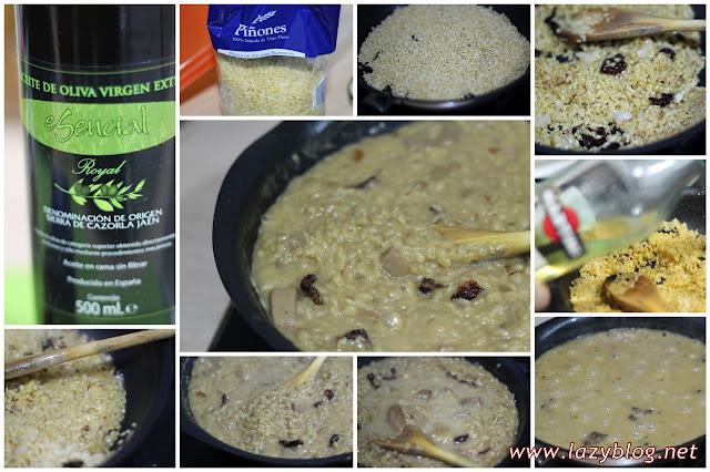 Falso risotto de puntalette con AOVE Royal y vermut