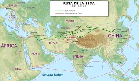 Intercambio de mercancías entre la antigua Roma y los Seres.