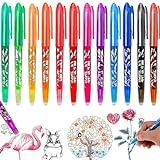 Bolígrafo de gel borrable (12 bolígrafos), 8 colores de secado rápido, para niños, estudiantes, adultos, escuela