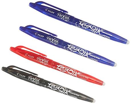 Pilot - Frixion Ball - Bolígrafo borrable, 4 unidades, multicolor