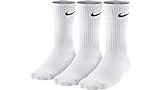 Nike Soken Lightweight Crew Paquete de 3 Pares Calcetines, Hombre, Blanco (White/Black), 38-42 EU