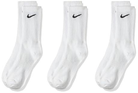 Nike Everyday Lightweight Crew Trainings Socks (3 Pairs), Calcetines Hombre, Blanco (white/Black), 34–38 (Talla del fabricante: S)