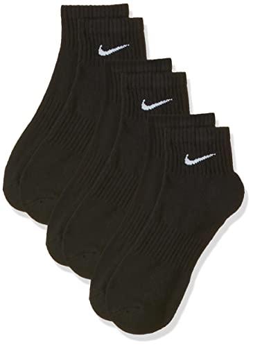 Nike Calcetines para hombre U NK Everyday Cush QTR 3PR, blanco/negro, L (talla fabricante: 42-46)