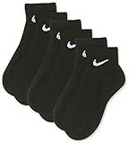 Nike U Nk Everyday Ltwt Ankle 3pr Socks, Unisex adulto, black/(white), L