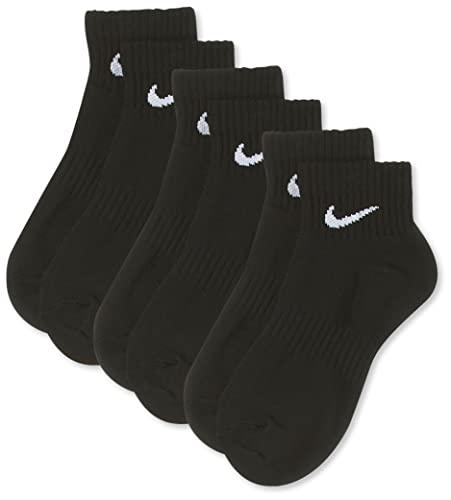 Nike U Nk Everyday Ltwt Ankle 3pr Socks, Unisex adulto, black/(white), L