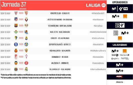 LaLiga confirma el horario provisional de la penúltima jornada