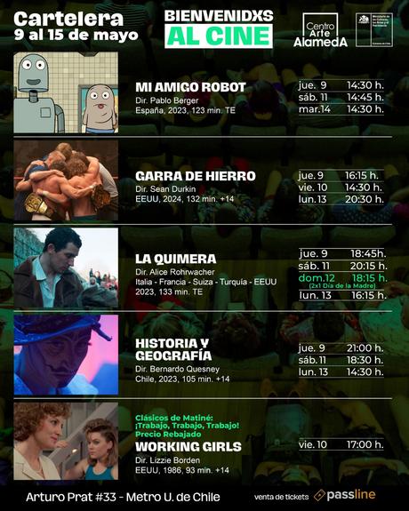 Descubre la Cartelera del Centro Arte Alameda del jueves 9 al miércoles 15 de mayo