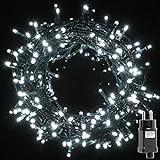 H HANSEL HOME Guirnalda Luces Led de Navidad Luces de Árbol de Navidad Uso Interior/Exterior IP44 Impermeable Cable Verde (Luz Blanco, 140 Leds 7M)