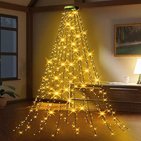 GYLEFY Luces Arbol Navidad, 2M*16 Cadena de Luces Exterior 400 LED Luces Navidad Impermeable Temporizador Decoracion para Arbol de Navidad Interior - Blanco Cálido