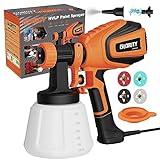 GLORITY Pistola de Pintura, 700W HVLP Pulverizador de Pintura Eléctrico, Accesorios De Limpieza y Soplado, 4 Boquillas & 3 Patrones,1200ML,1000ML/MIN, PS80A Orange