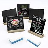 KOSHIFU 5 Piezas Mini Pizarra Pequeña de Madera Mini Letreros de Pizarra de Pie con Soporte de Madera Mini Pizarras para Hosteleria Buffet Decoración de Bodas Cumpleaños Bares y Fiestas