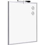 Raylu Paper® - Pizarra Blanca Magnética Pequeña con Marco de Aluminio para Casa y Oficina, incluye Rotulador Negro con Borrador, Imán y almohadillas para montaje en Pared (35 x 28 cm)