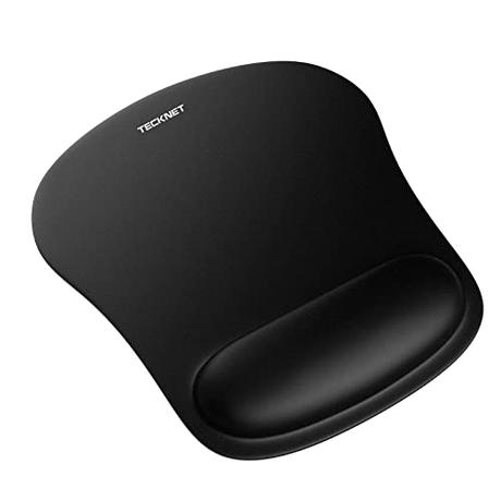 TECKNET Alfombrilla Ratón con Reposamuñecas, Gaming Mouse Pad Ergonómica con Apoyo, Espuma Viscoelástica, Tacto Agradable & Impermeable, Alfombra Raton con Cojín, Base de Goma no Deslizante