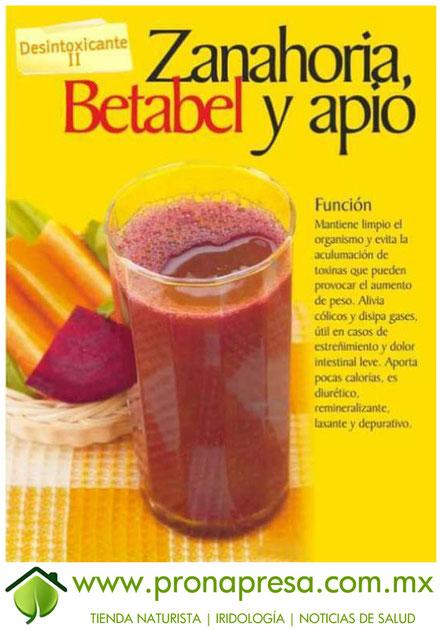 Jugo Natural de Zanahoria, Betabel y Apio: Desintoxicante II