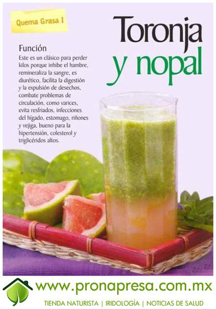 Jugo Natural de Toronja y Nopal: Quema grasa I