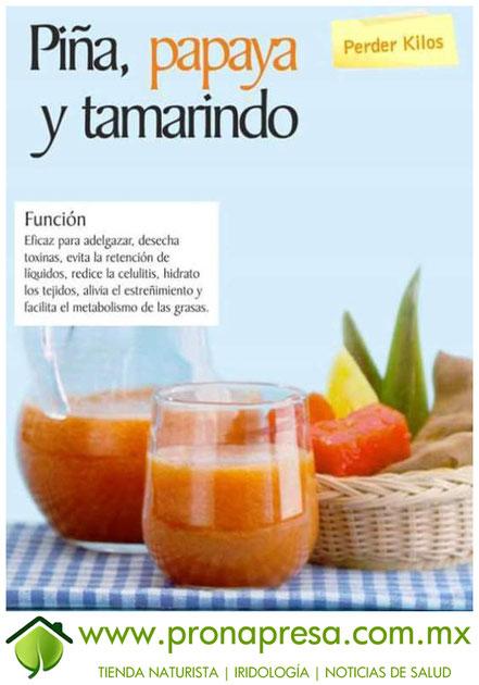 Jugo Natural de Piña, Papaya y Tamarindo: Perder kilos