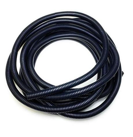 Tubo flexible corrugado de polietileno negro sin dividir, 6,2 mm - 2 m