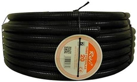 FlashPrix Tubo Corrugado Diá 20mm 25m articulado y resistente. No propaga llamas. Tubos muy flexibles de PVC de máxima calidad, ideales para electricidad