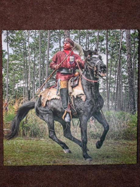 Pintura de un guerrero Seminole en el Dade Battlefield