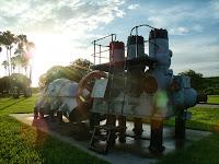 Viejas bombas de agua en el parque