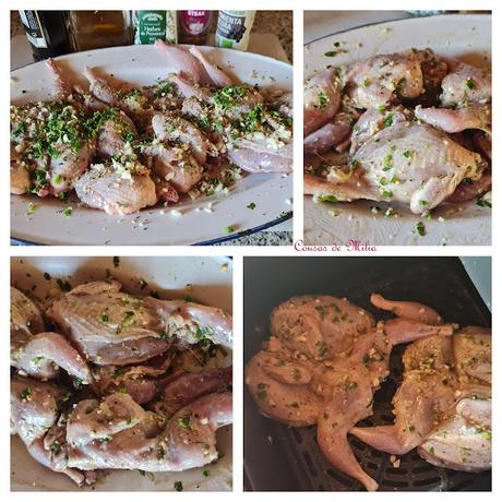 Codornices en airfryer