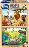Educa - Set de 2 Puzzles Infantiles de Madera con 50 Piezas Cada uno | Animal Friends Disney Puzzles, 2x50 Piezas. A Partir de 5 6 7 años (13144)