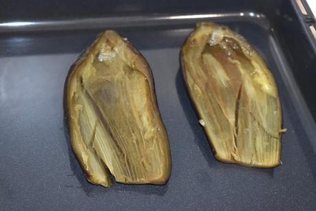 Berenjenas rellenas de pollo y verduras