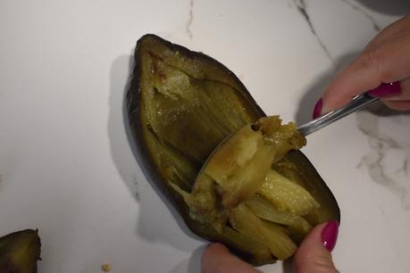 Berenjenas rellenas de pollo y verduras