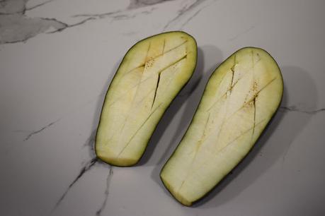 Berenjenas rellenas de pollo y verduras