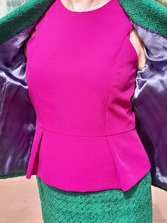 CHAQUETA + FALDA + TOP CON PEPLUM💗💜💚