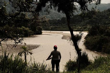 Islas de arena en el tramo del río Quijos, Cantón el Chaco, Provincia de Napo, enero 2024