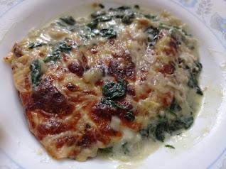 Espinacas gratinadas con bechamel y queso