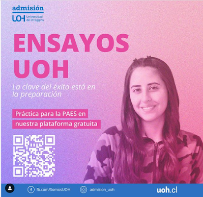 Se comparte invitación para realizar Ensayos PAES de la Universidad de O' Higgins.