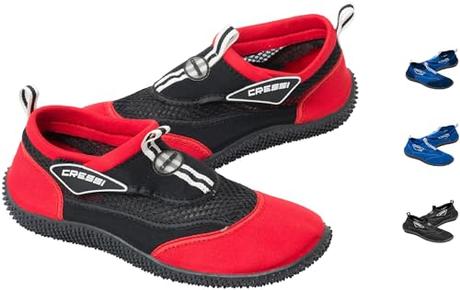 CRESSI Unisex Adulto Zapatillas Chanclas, Negro Rojo, 43 EU