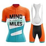 Ropa Ciclismo Mujer Verano Conjunto Bici MTB Manga Corta Maillot Ciclista,Traje Bicicleta Camiseta Ciclo y Culotte Tirantes con 19D Gel Acolchado,Completa Jerseys Transpirable Secado Rápido(11,M)